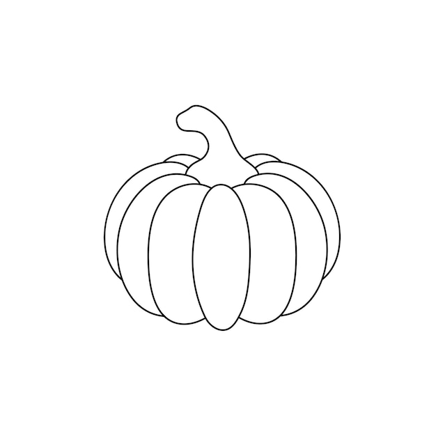 A drawing of a pumpkin illustration is a simple linear image