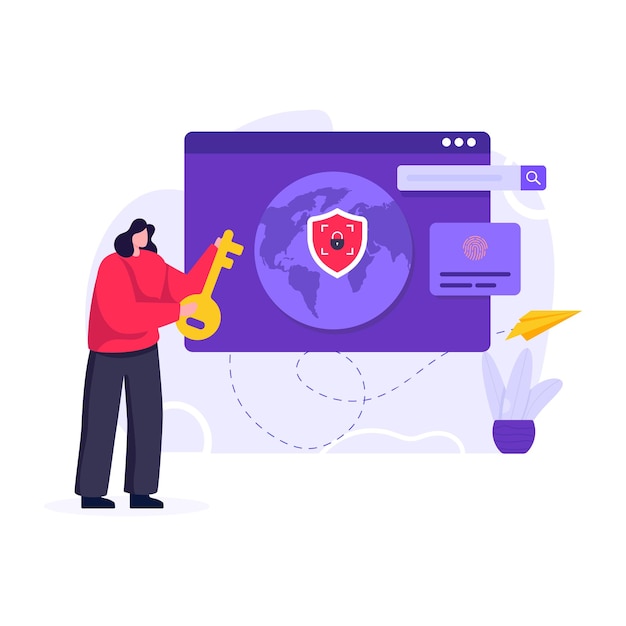 A firewall illustration in flat editable design