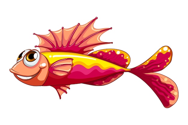 a fish with a red tail and a yellow tail that has a red tail and a red tail.