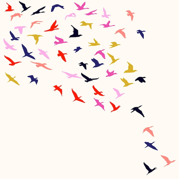 A flock of flying birds Vector illustration