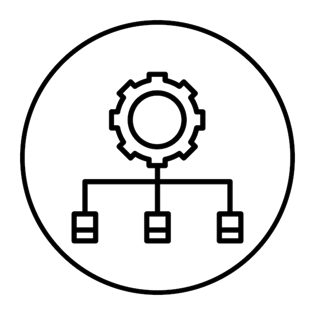 a gear that is inside of a circle