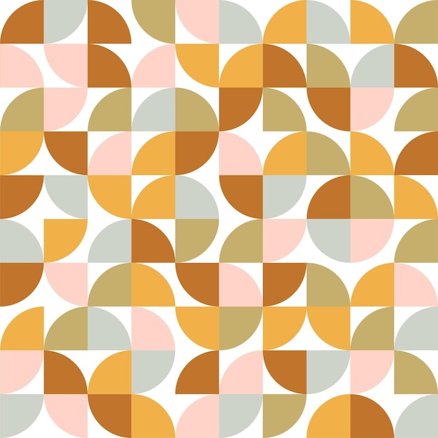 A geometric pattern with colorful circles and arcs in warm tones perfect for contemporary decor pro