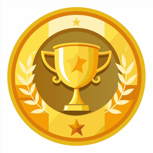 a gold trophy with a star on it