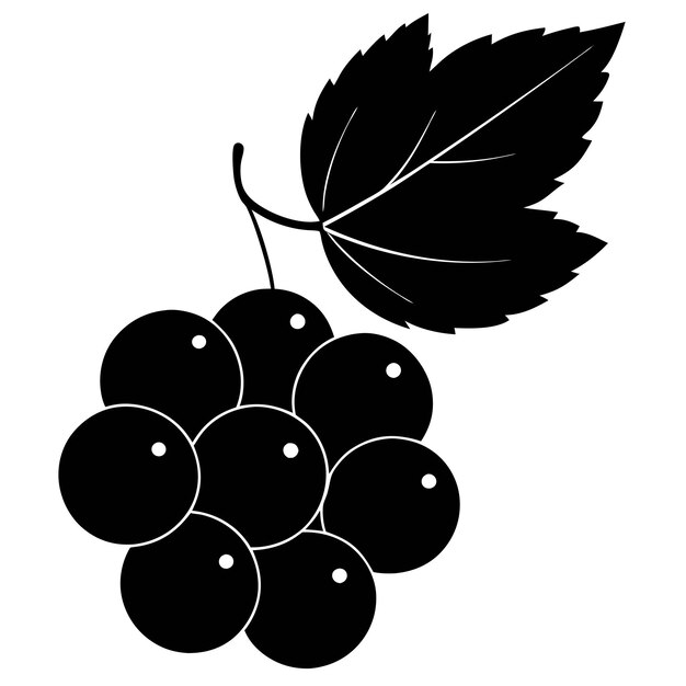 A grapes silhouette vector on white background Vector illustration