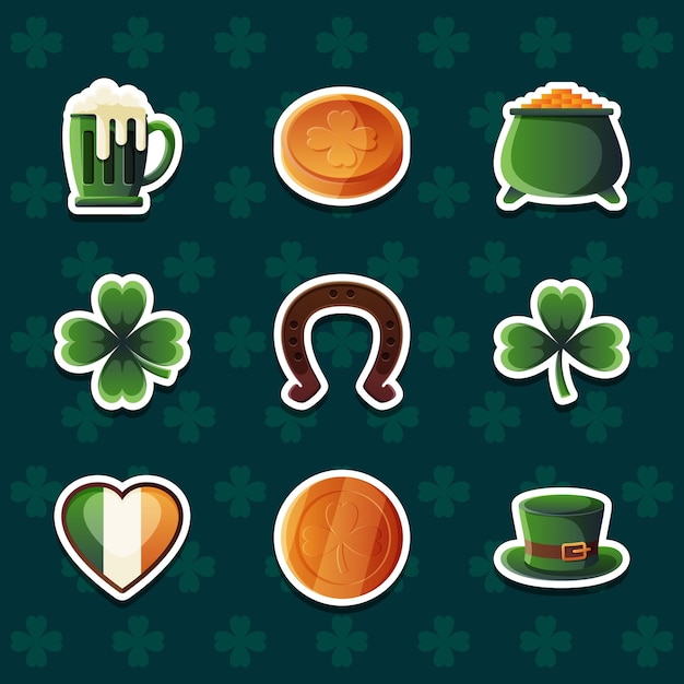 a green background with a picture of a bunch of different types of clovers