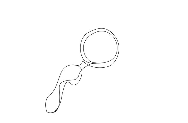 a hand holding a magnifying glass drawing concept