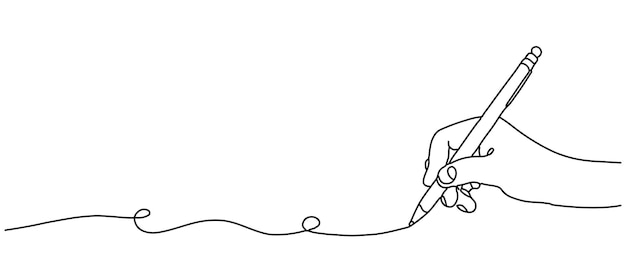 A hand holding a pen writing in a continuous line A letter or diary concept with simple linear drawing A combination of editable strokes and school symbols A handdrawn doodle style drawing