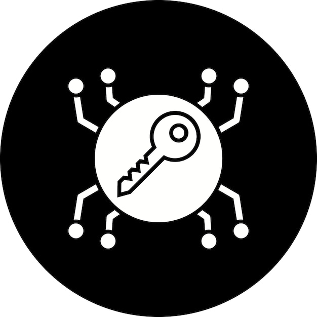 a key with a key in it is drawn on a circle