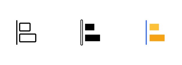 A line graph is a visual representation of data that shows how values change over time or another variable Vector set of icons in line black and colorful styles isolated