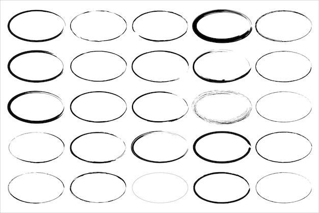 A monochrome pattern of black ovals with rough textures Scattered ovals offer a dynamic