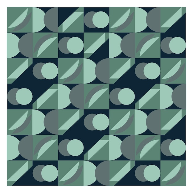 a painting of a blue and green geometric pattern