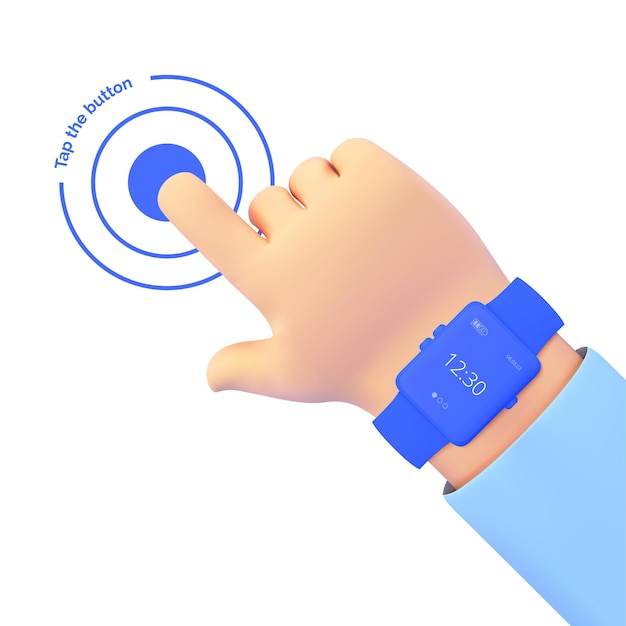 a persons hand pointing to a button that says tap