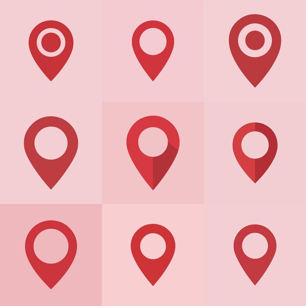 a pink background with a pin and a marker for a target