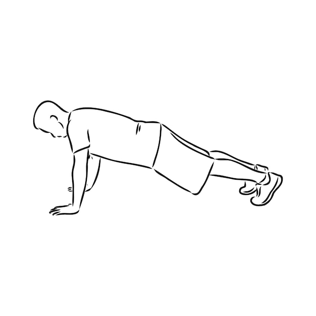 A plank position indoors hand drawn style vector design illustrations