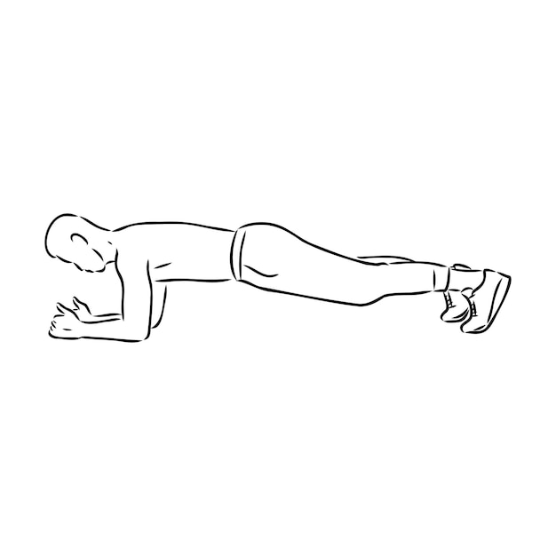 A plank position indoors hand drawn style vector design illustrations