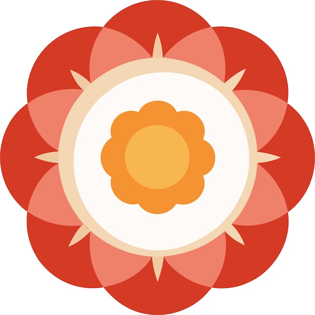 A plate shaped like a flower with edible petals illustration