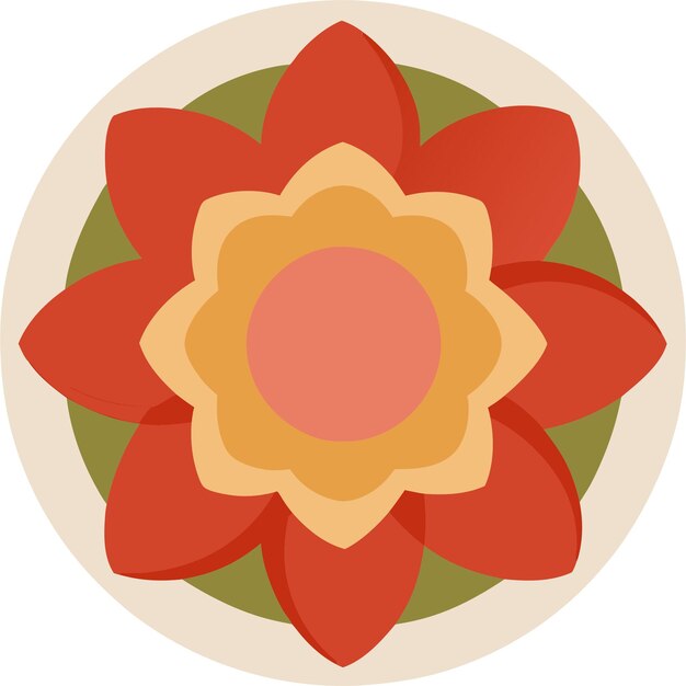A plate shaped like a flower with edible petals illustration
