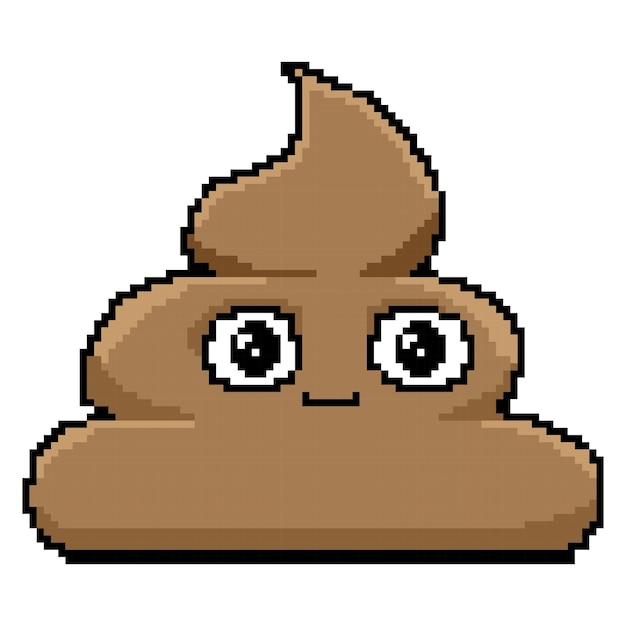 a poop in pixel style. Vector illustration