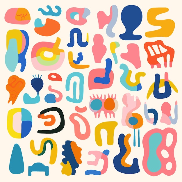 A poster with different shapes