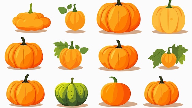 a pumpkin with different pumpkins on a white background