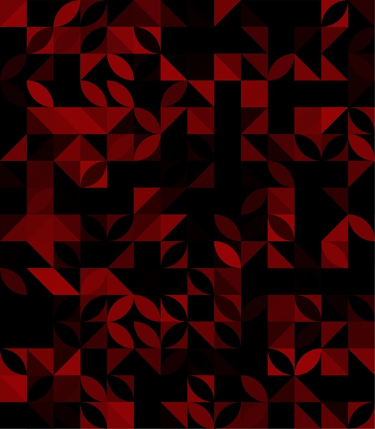 A red and black background with a pattern of triangles