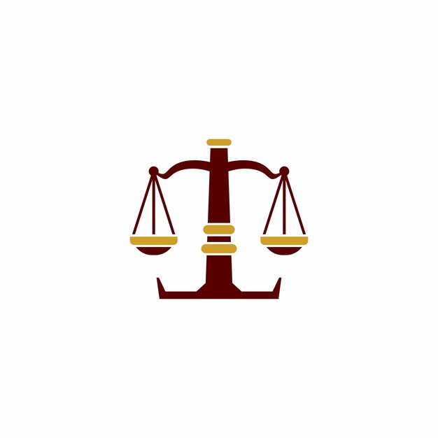 A red and gold scale with the words'law'on it