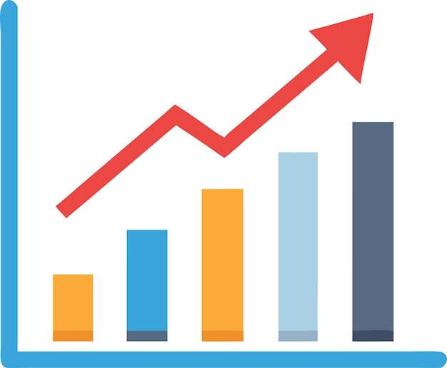 a red arrow pointing up and the graph is above it
