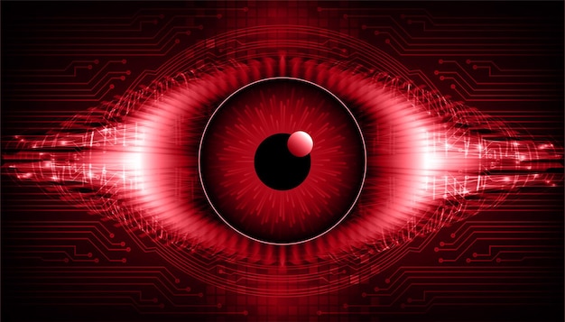 a red eye with a glowing eye in the middle