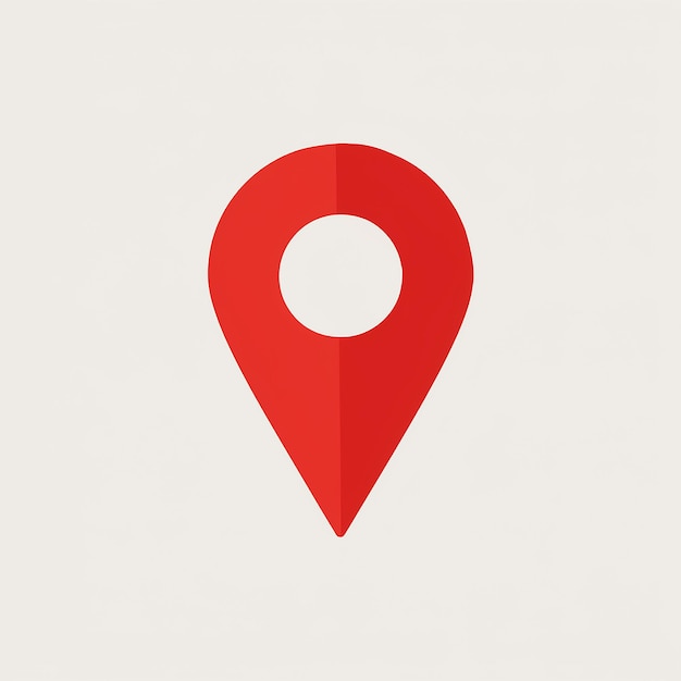 a red location pin icon commonly used in mapping or locationbased applications