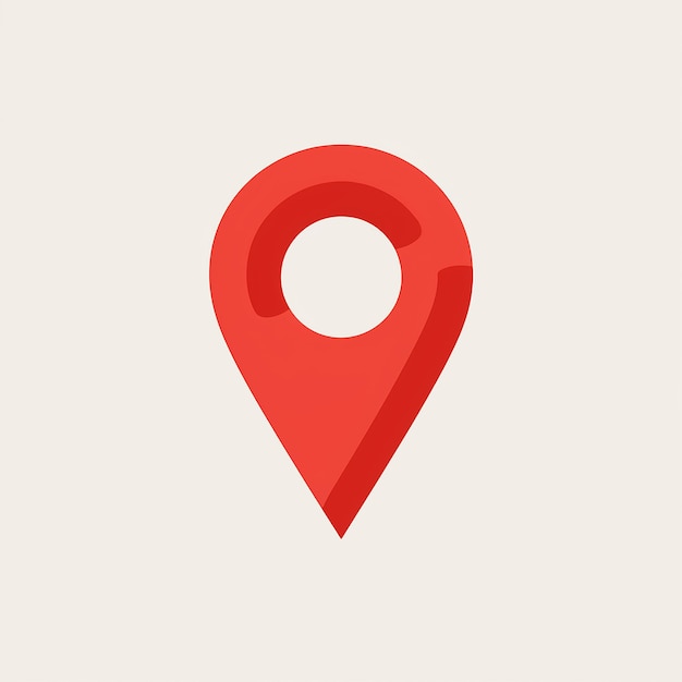 a red location pin icon commonly used in mapping or locationbased applications