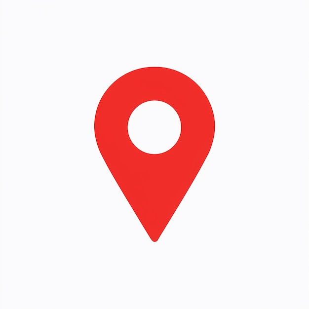 A red location pin icon commonly used in mapping or locationbased applications