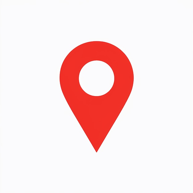 a red location pin icon commonly used in mapping or locationbased applications