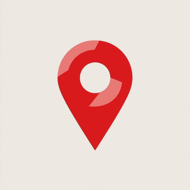 a red location pin icon commonly used in mapping or locationbased applications