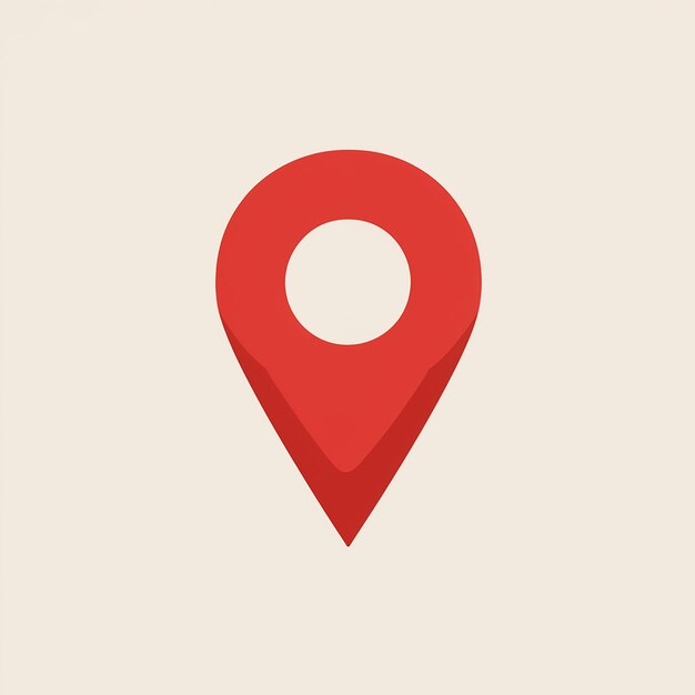 a red location pin icon commonly used in mapping or locationbased applications