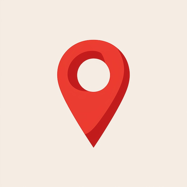 a red location pin icon commonly used in mapping or locationbased applications