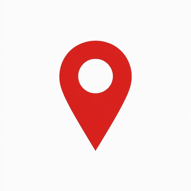 a red location pin icon commonly used in mapping or locationbased applications