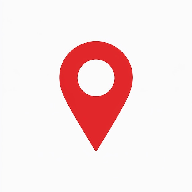a red location pin icon commonly used in mapping or locationbased applications