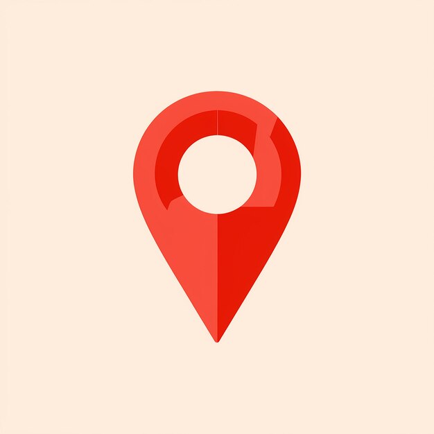 a red location pin icon commonly used in mapping or locationbased applications