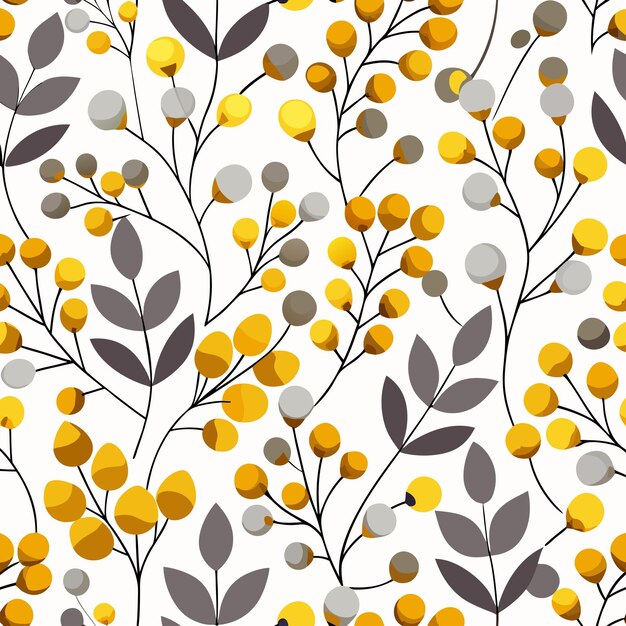 a seamless vector pattern with colorful leaves and branches on a white background