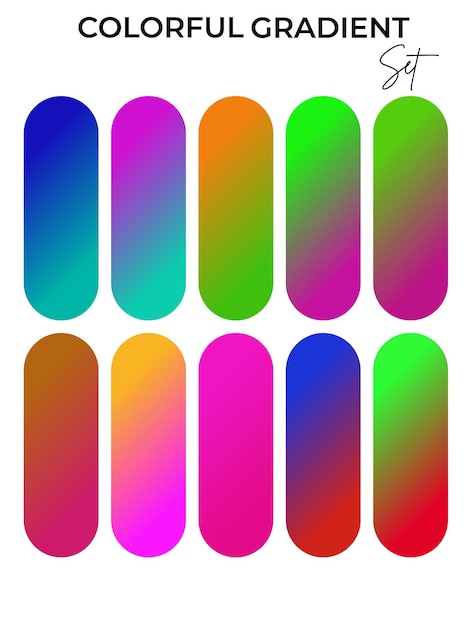 a series of multicolored nails with a number 7 on them