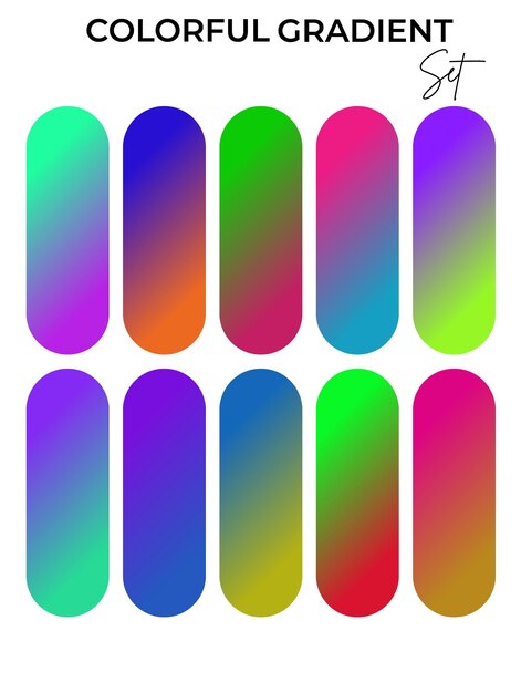 a series of multicolored nails with a number of colors