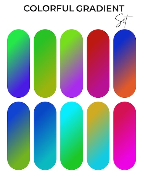 a series of multicolored nails with different colors