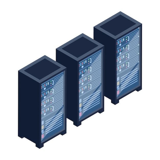 a server room icon in isometric design premium download