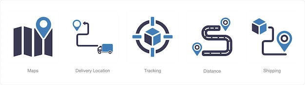 A set of 5 delivery icons as logistics payment fragile