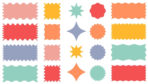 a set of bright different geometric shapes for design and stores