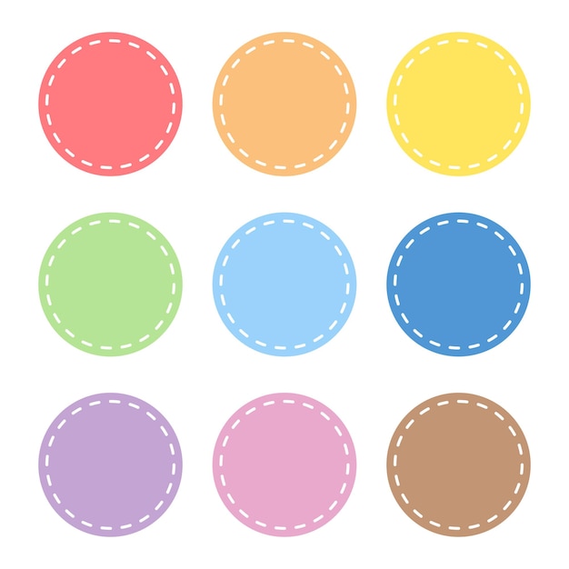 a set of circleshaped dashed line labels