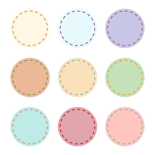 a set of circleshaped dashed line labels