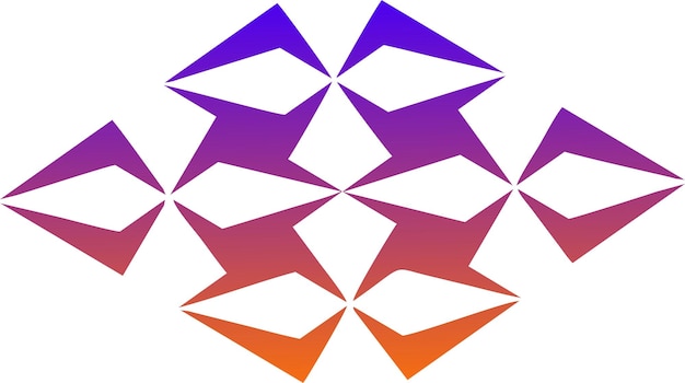 A set of four purple and orange stars with the word star in the middle.