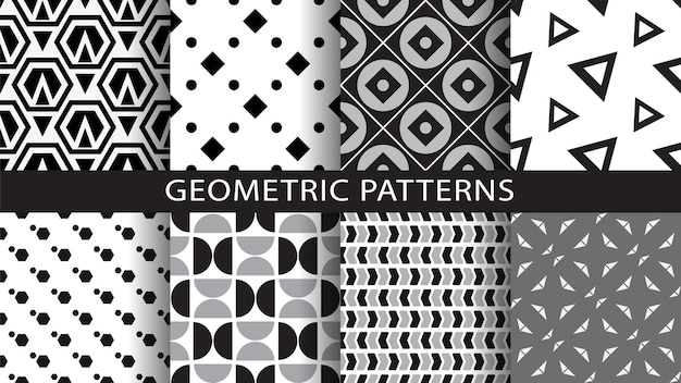 A set of geometric patternsVector illustration
