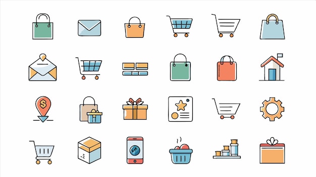 a set of icons for the new year
